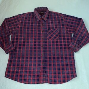 PURITAN flannel button down long sleeve one chest pocket blue red black size L